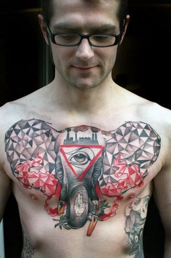 Elefante desenho de tatuagem para homens peito