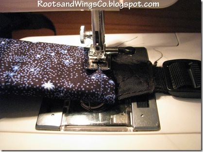 2 Sew tube onto strap