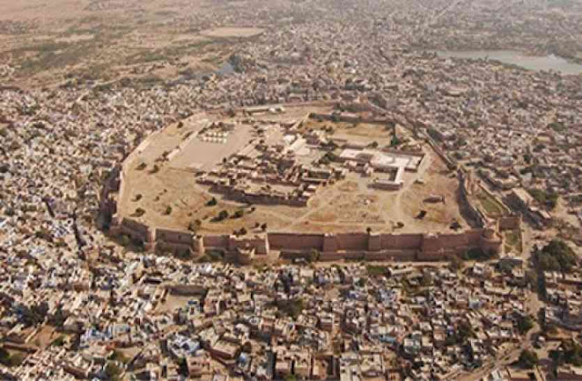 Aerial view of Nagaur Fort, Nagaur, Rajasthan