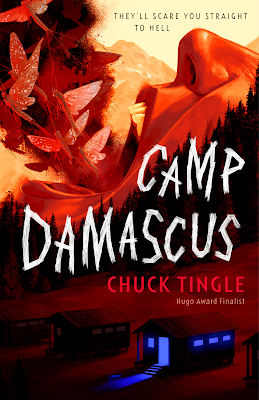 book cover of horror novel Camp Damascus by Chuck Tingle