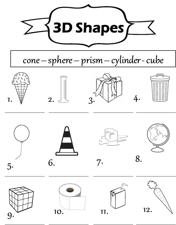 solid shapes worksheet for 2nd grade printable shapes 2d