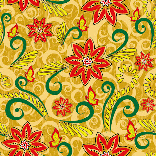 レトロな花柄のシームレス パターン Retro Floral Seamless Pattern イラスト素材