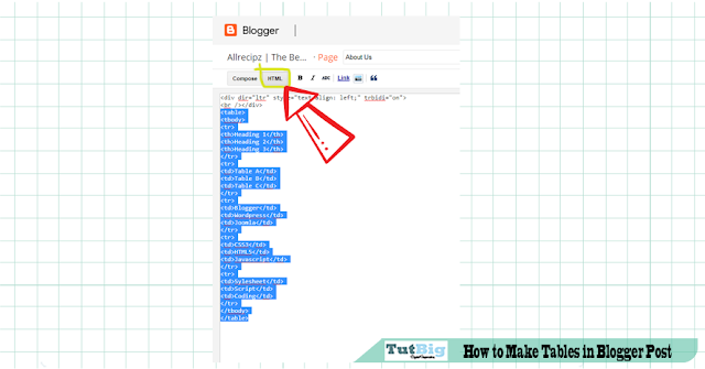 to the Tutbig Blogger Design tutorial today I will show you  How to Add Tables in Blogger Post