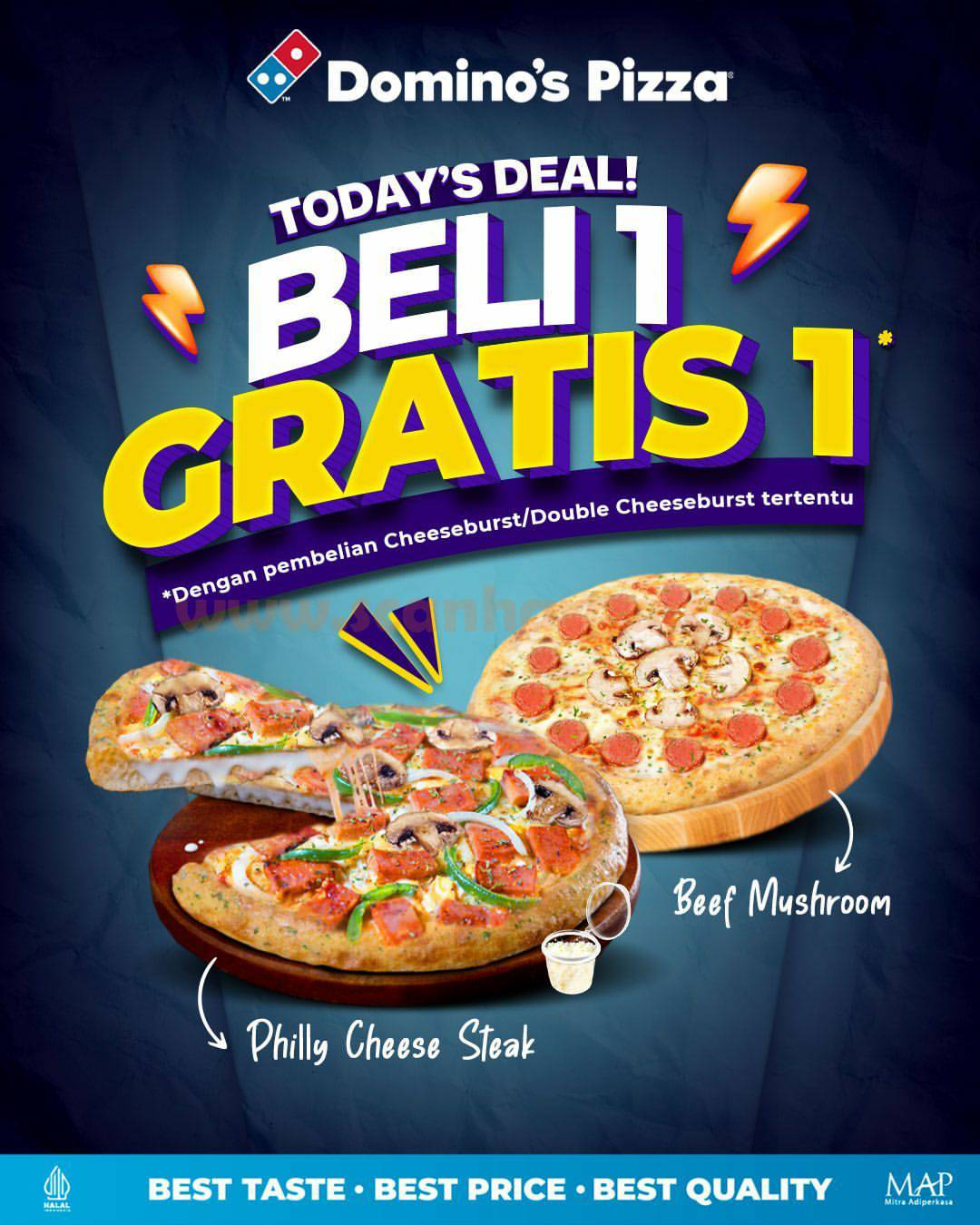 Promo Dominos Pizza Todays Deal! Beli 1 Gratis 1