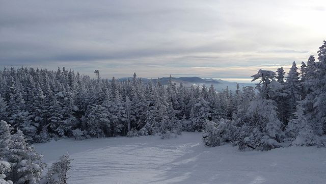 Snow covered panorama as seen from Sugarbrush resort, Vermont