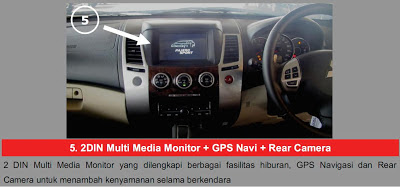 2 DIN Multimedia + GPS Navi + Rear Camera Pajero Sport Limited