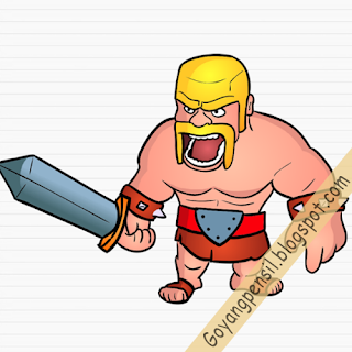 Cara Menggambar Barbarian - Clash Of Clans