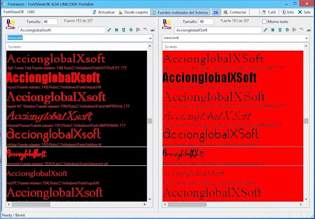 FontViewOK 7.77 - Visualizar y gestionar las fuentes instaladas en Windows