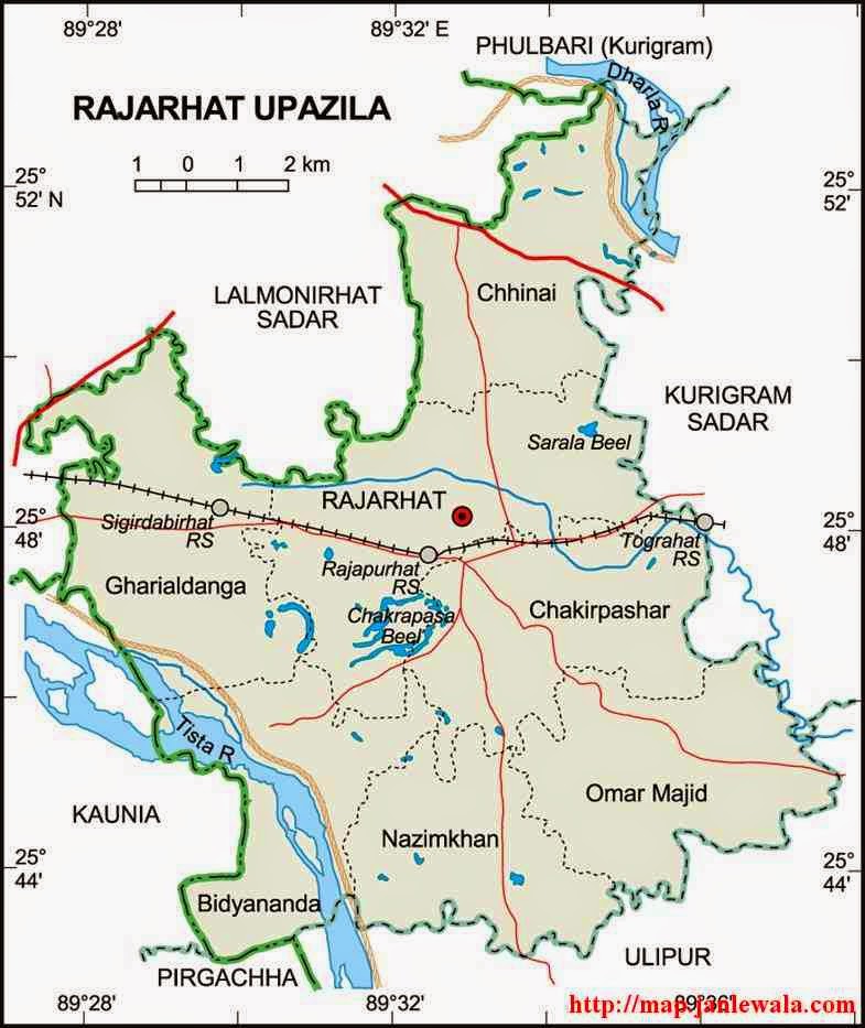 rajarhat upazila map of bangladesh