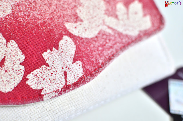 Hand printed Sakura wallet- detail