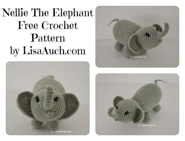 free crochet elephant pattern, zoo animal stuffed elephant, amigurumi elephant crochet toy free