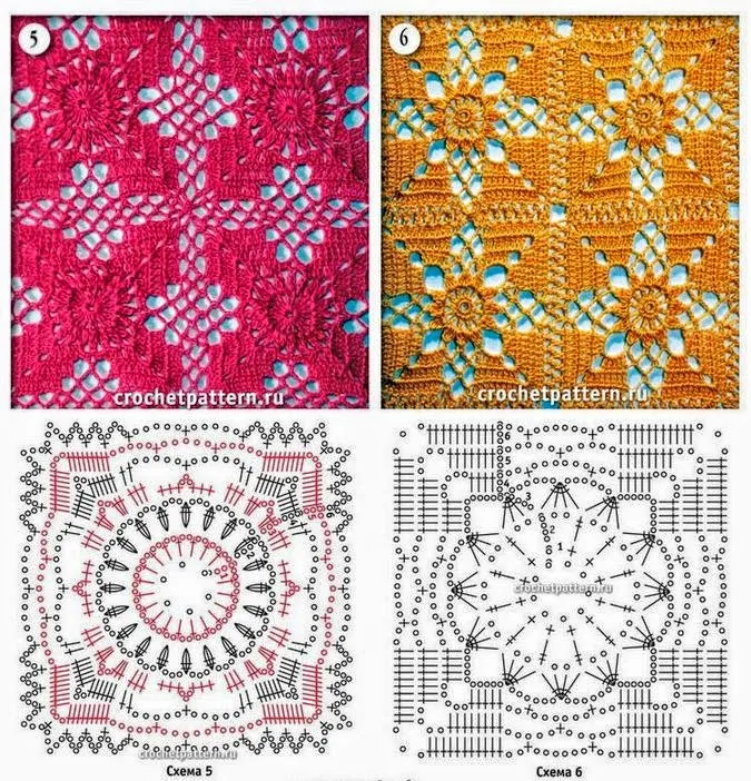 10 esquemas de grannys para tejer al crochet