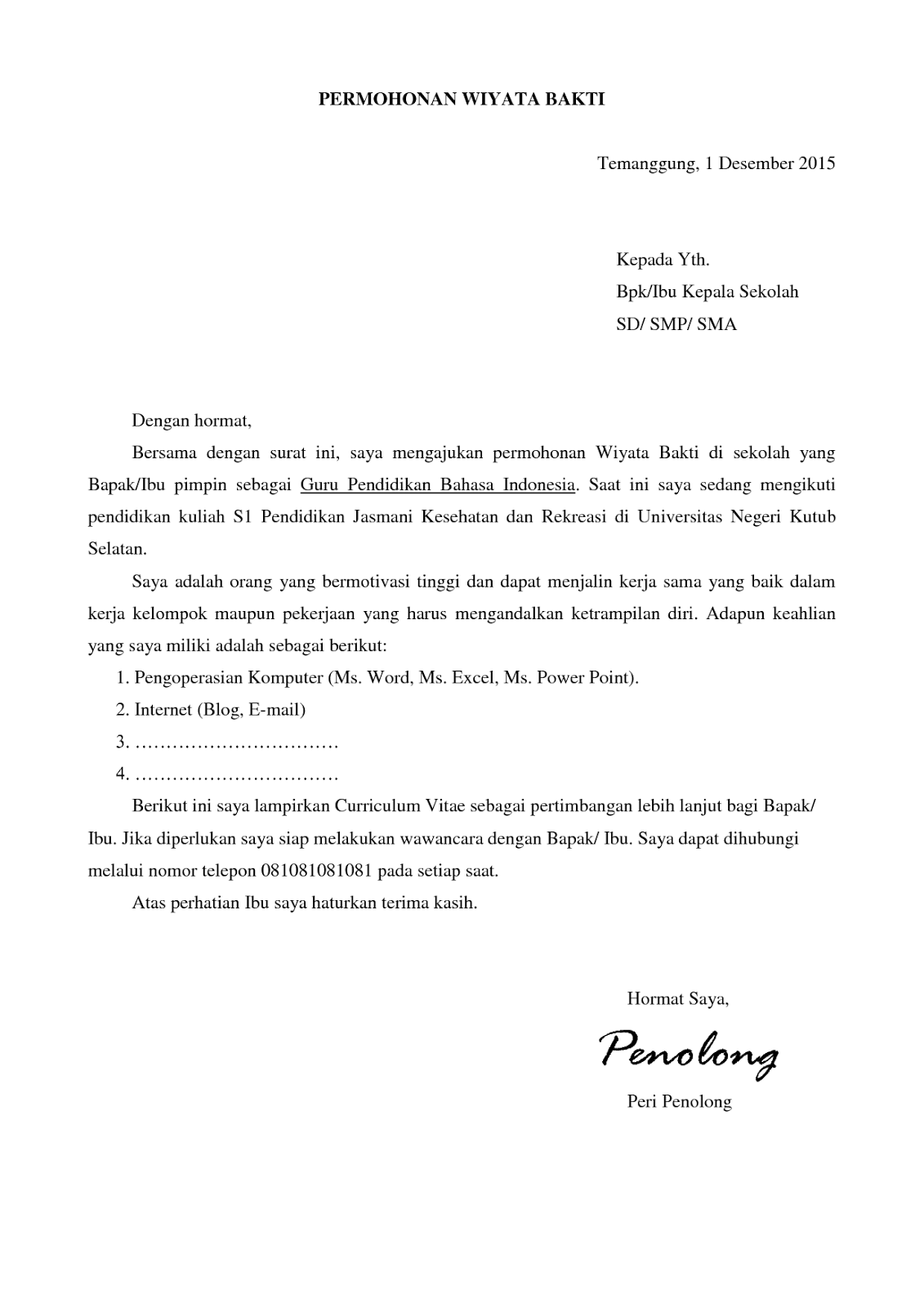Contoh Surat Lamaran Kerja Hotel Bahasa Inggris - Simak 