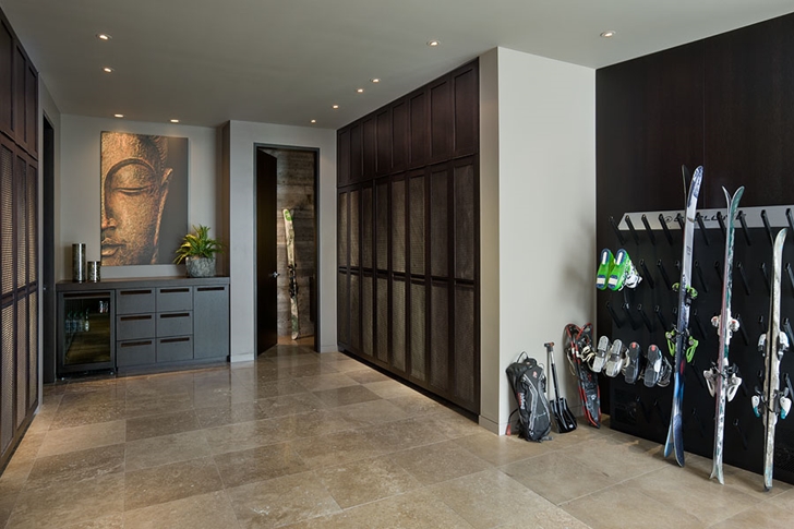 Hallway in Elegant Mountain Home by Reid Smith Architects