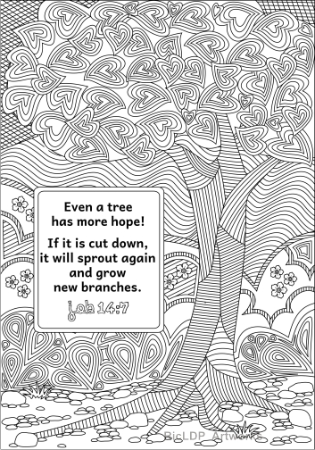 Job 14:7 Coloring Page