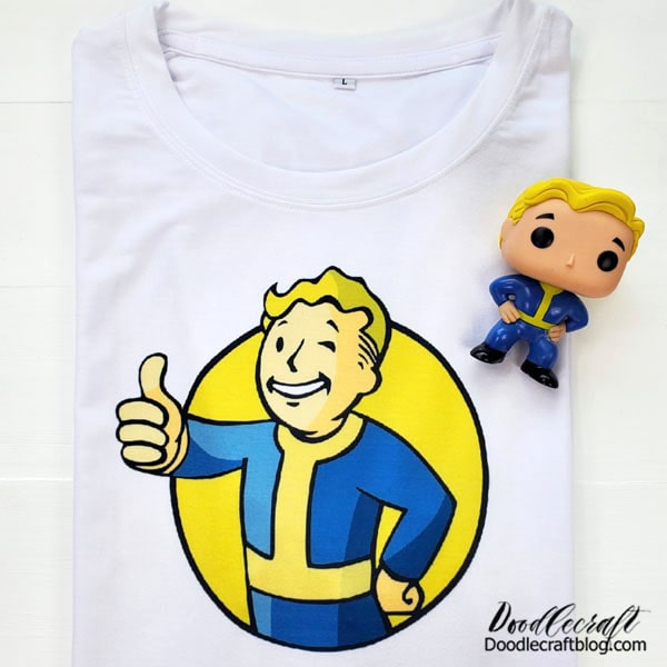 I just did a quick google search for vault boy. Then mirrored the image on my phone and connected through wifi to my Epson Sublimation Printer.