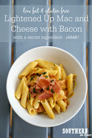 Healthy Bacon Mac and Cheese with Pumpkin | healthy, low fat, low calorie, gluten free, clean eating