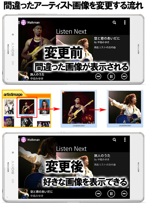 ウォークマンアプリの間違ったアーティスト写真を変更する方法 Xperiaだけをレビューするブログ