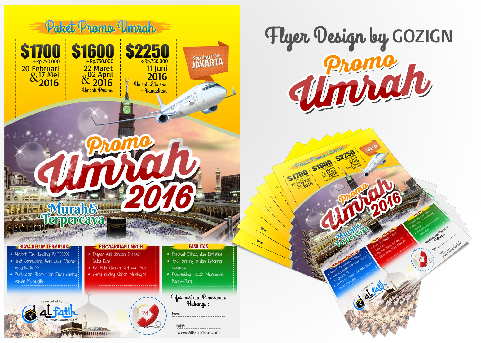 Desain Flyer  Promo Umrah 2022 GOZIGN Jasa Landing Page 