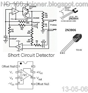 Short Circuit Detector 741-2N3904-2N3906
