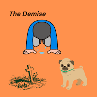 The Demise/Man Crying next to a dog and grave