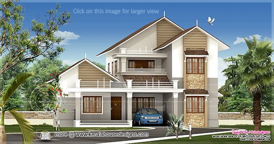 Sloping roof villa