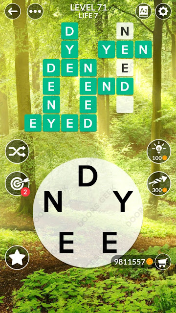 Wordscapes Level 71 answers, cheats, solution for android and ios devices.