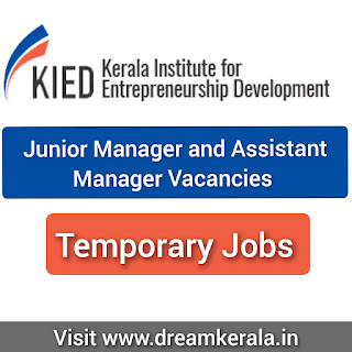 KIED Kerala Recruitment 2022 – Apply Online For Latest Junior Manager and Assistant Manager Vacancies