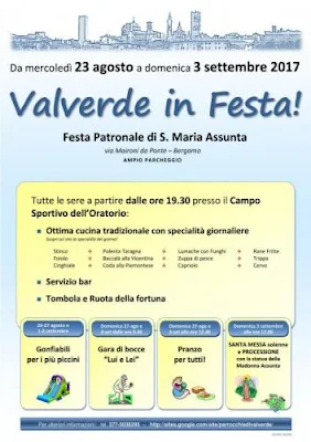  Valverde in Festa! dal 23 agosto al 3 settembre Bergamo (BG)