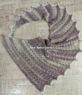 Sweet Nothings Crochet free crochet pattern blog, free crochet pattern for an irregular wrap or scarf, photo of the Dragon wrap,