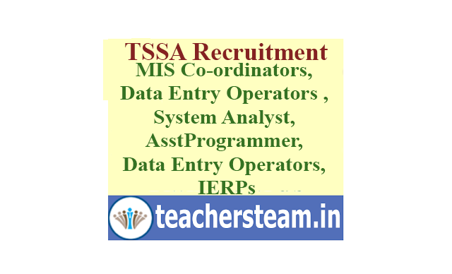 TSSA Recruitment of MIS Co-ordinators, Data Entry Operators in MRCs, System Analyst, Assistant Programmer, Data Entry Operators, IERPs