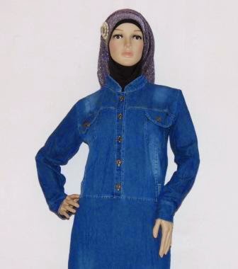  Gamis Jeans Modern GJ1080 Grosir Baju Muslim Murah Tanah 