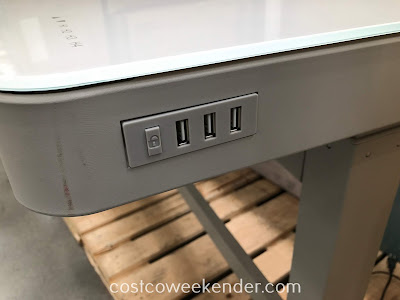 Tresanti Adjustable Height Desk features 3 usb ports to charge your devices