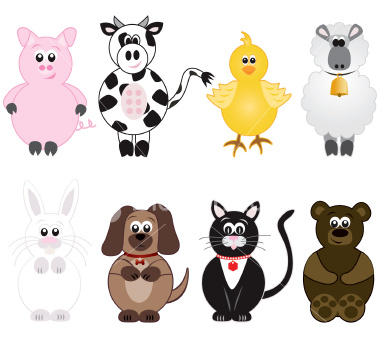 stock illustration cartoon animals