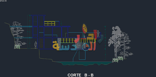 مشروع بيت الشلال cascada dwg 