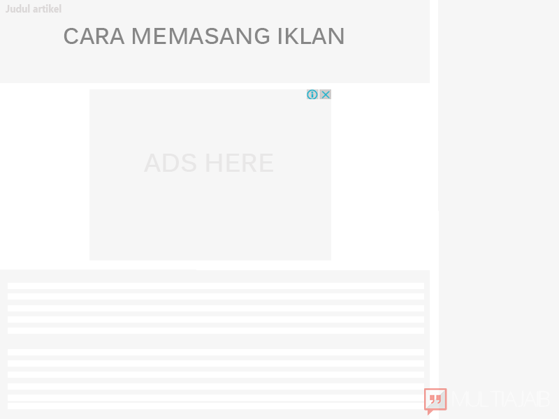 Cara memasang iklan dibawah judul