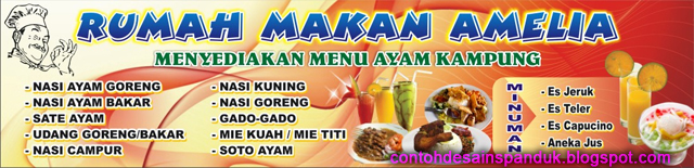 Spanduk Warung Makan  Ayam Kampung  Amelia Contoh Desain  