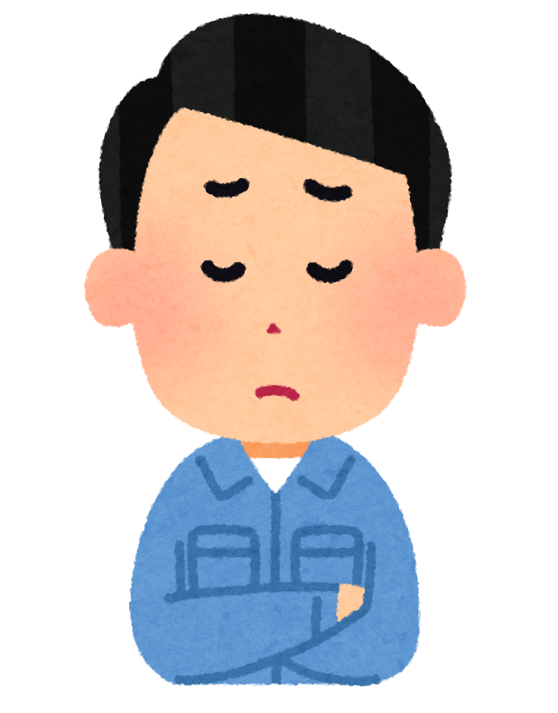 男性作業員の表情のイラスト ひらめいた顔 焦った顔 驚いた顔 悩んだ顔 かわいいフリー素材集 いらすとや