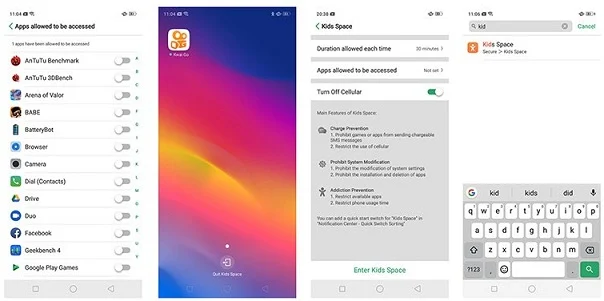 fitur oppo a3s kids space