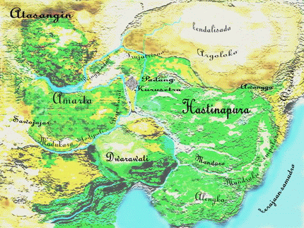Hasil gambar untuk peta kerajaan dalam pewayangan