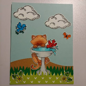 Billie's card features Newton's Birdbath by Newton's Nook Designs; #newtonsnook