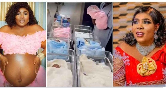 Excitement as Prophetess Grace Ojiefoh Welcomes Sextuplets After 26 Years of Childlessness (VIDEO)