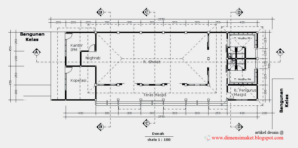 Desain Masjid & Musholla 005 : Contoh Gambar Desain 