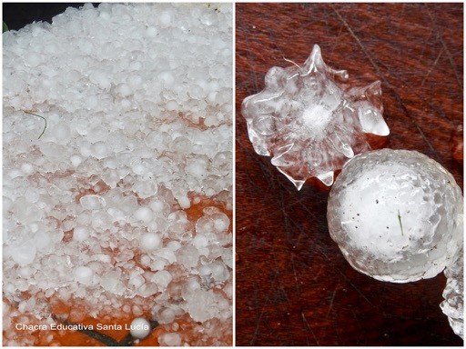 Cristales de hielo de distinto tamaño - Chacra Educativa Santa Lucía