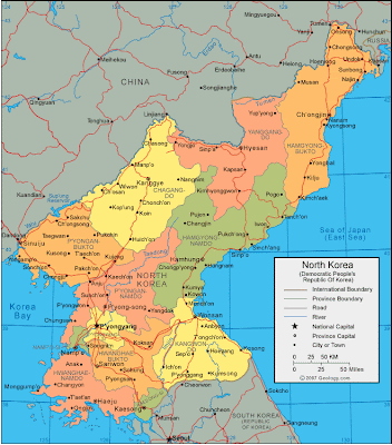 north korea map. North Korea: quot;Sanityquot; at the