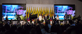 Peace is the word: Juan Manuel Santos' re-election victory speech.