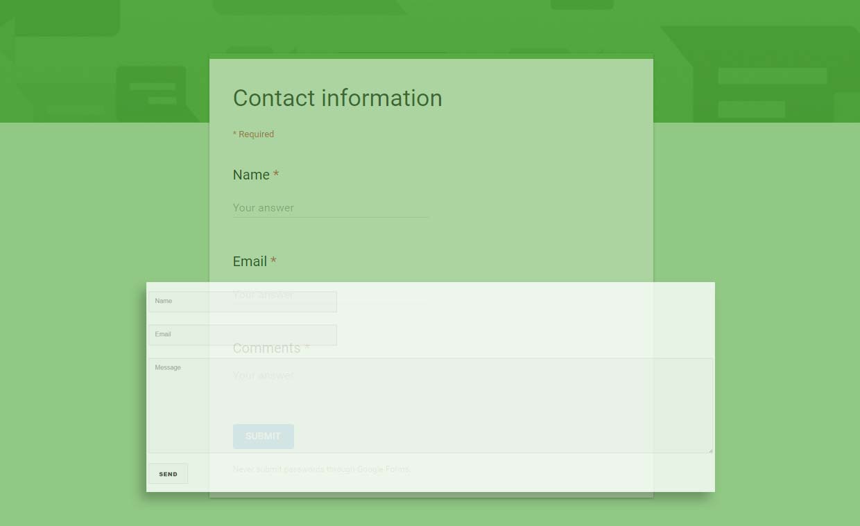 Modifikasi Google Forms Contact Information Untuk Contact Form Blog