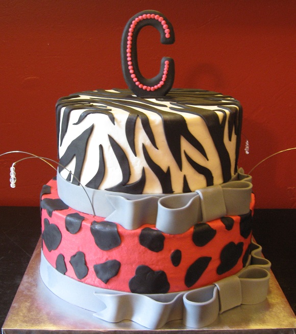 Hot Pink Animal Print Cake. Posted by Katie's Cakes at 9:05 PM