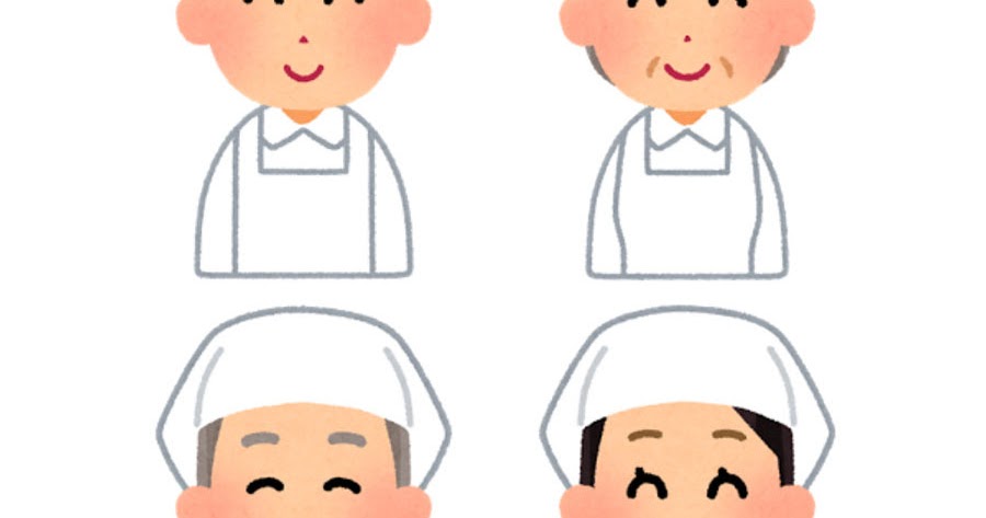 いろいろな三角巾をかぶった人たちのイラスト かわいいフリー素材集 いらすとや