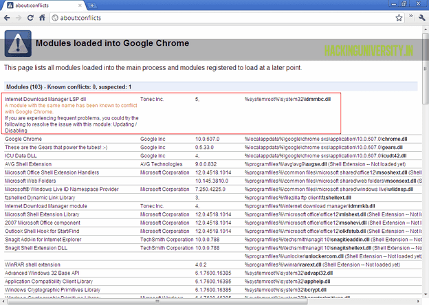 chrome-crash-conflicts